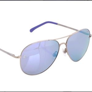 CHANEL PURPLE AVIATOR SUNGLASSES